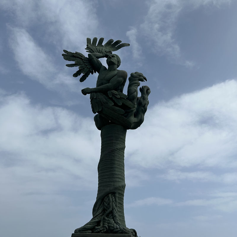 Himmel, Blau, Statue, Ikarus, Flügel